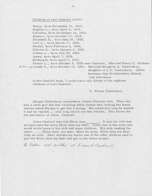 Cantrall Family History 3 Cantrall Family History 3